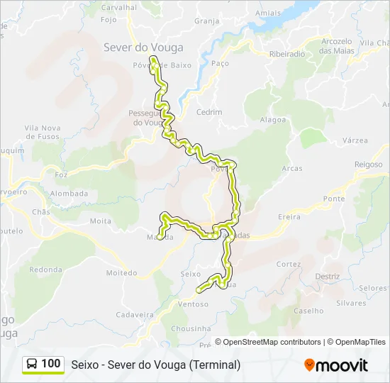 100 Bus Line Map
