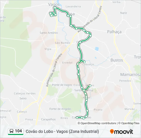 104 Bus Line Map