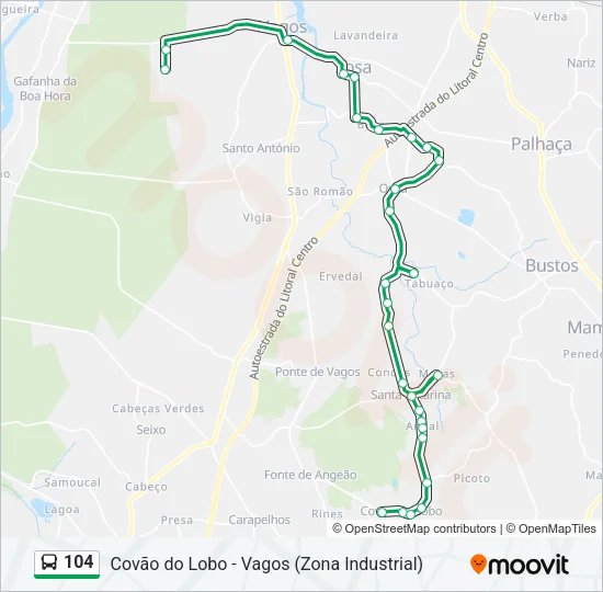 104 Bus Line Map