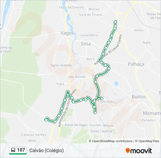 107 Bus Line Map