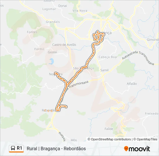 R1 Bus Line Map