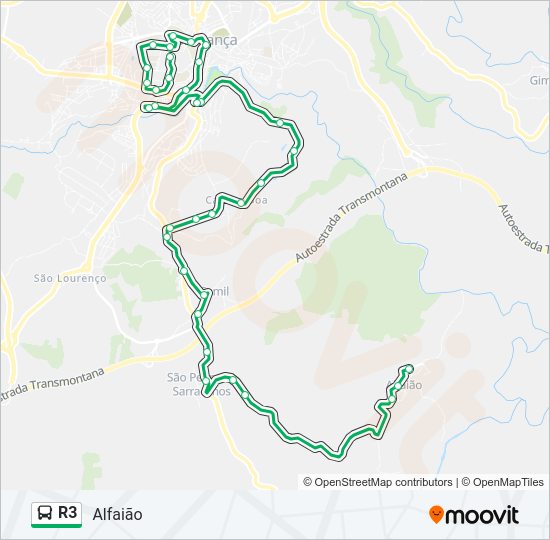 R3 Bus Line Map