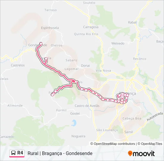 R4 Bus Line Map
