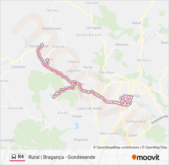 r4 Percursos: Horários, paragens e mapas - Gondesende (Atualizado)