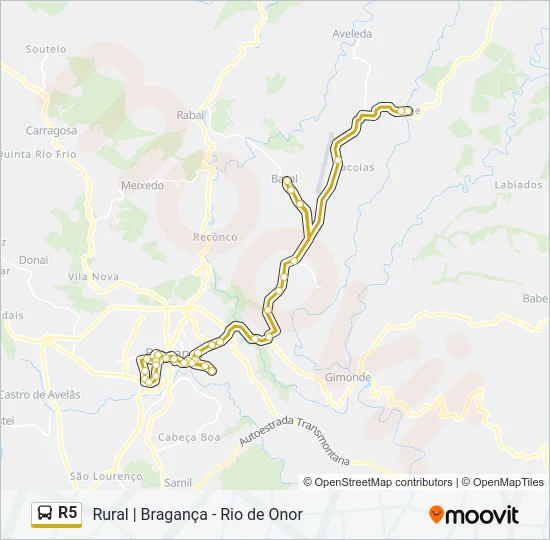 R5 Bus Line Map
