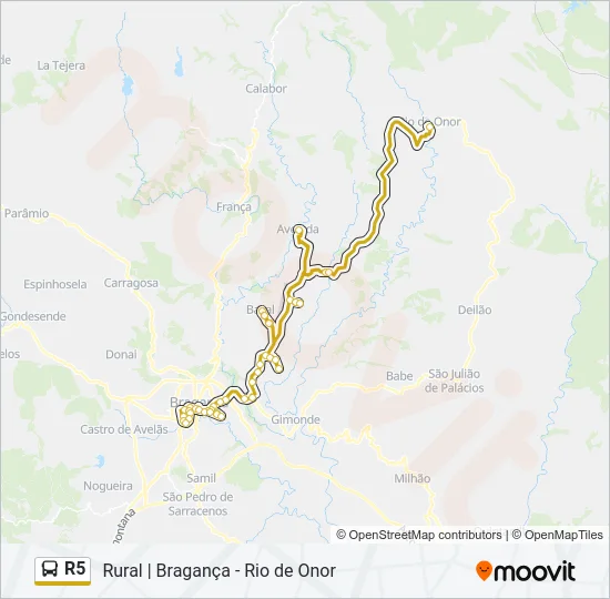 R5 Bus Line Map