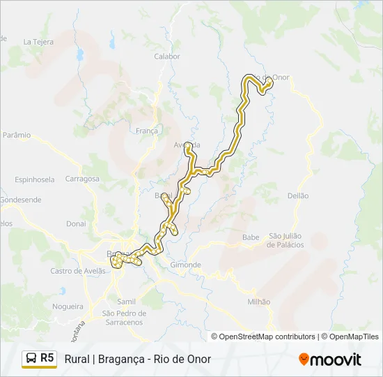 R5 Bus Line Map