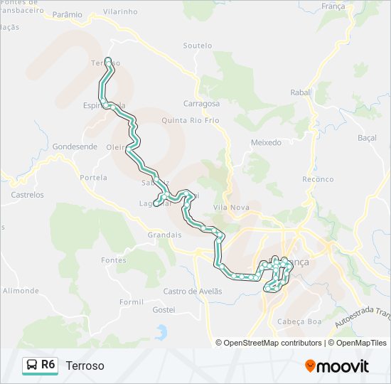 R6 Bus Line Map
