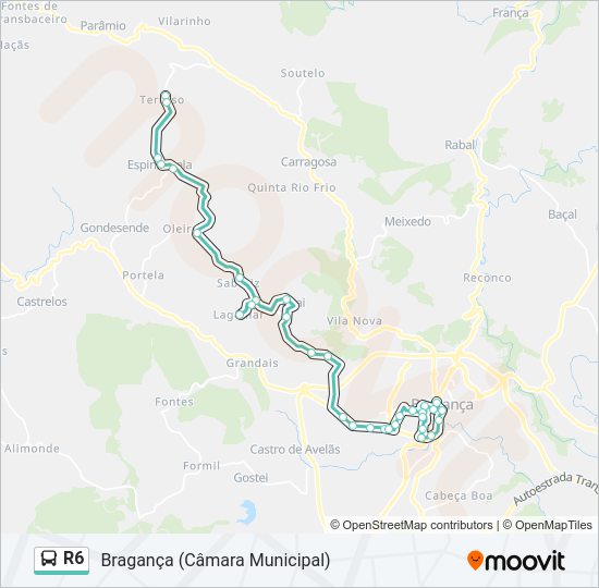 R6 Bus Line Map