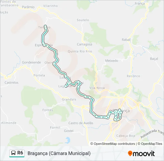 R6 Bus Line Map