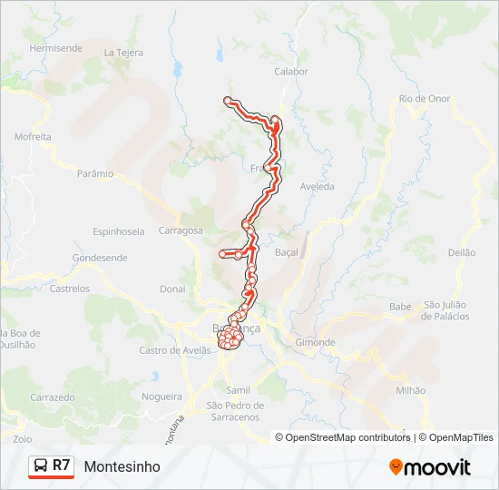 R7 Bus Line Map