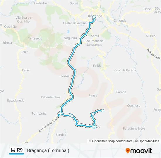 R9 Bus Line Map