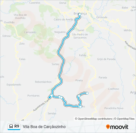 R9 Bus Line Map