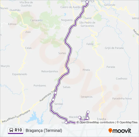 R10 Bus Line Map