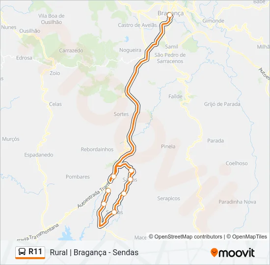 R11 Bus Line Map
