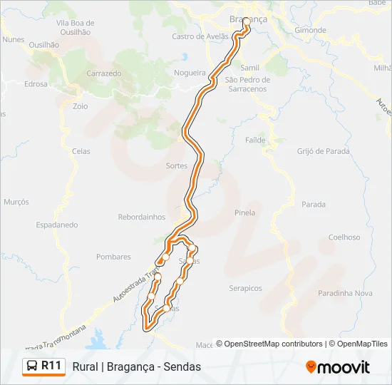 R11 Bus Line Map