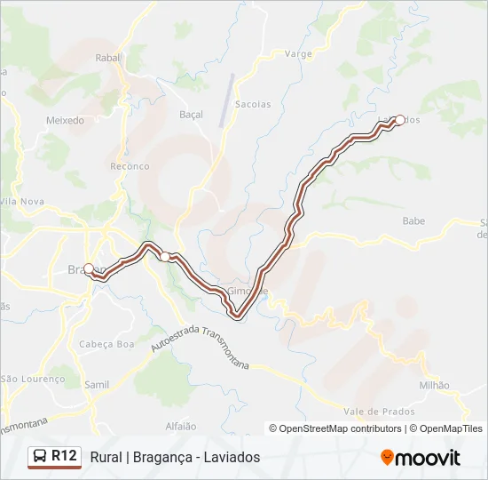 R12 Bus Line Map