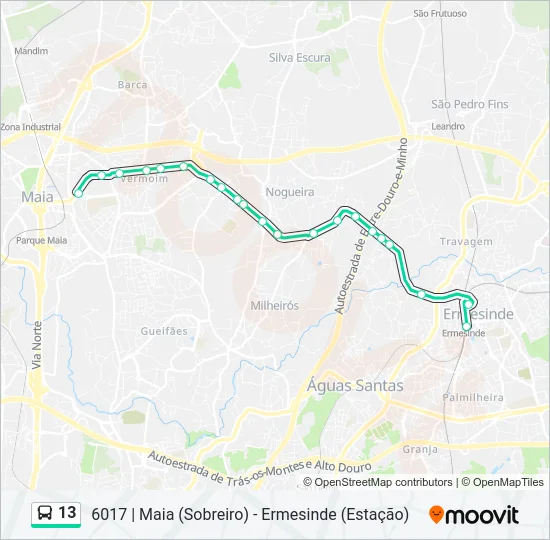 13 Bus Line Map