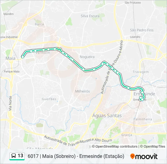 13 Bus Line Map