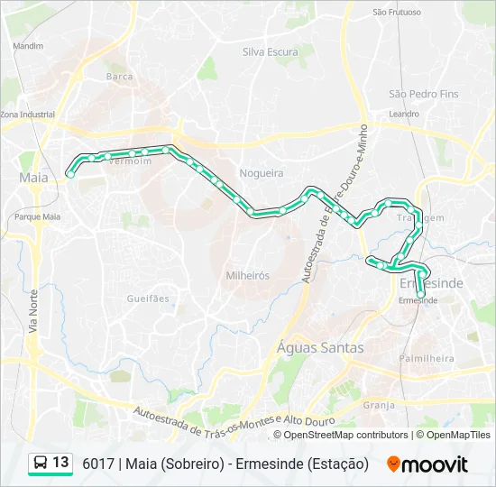 13 Bus Line Map