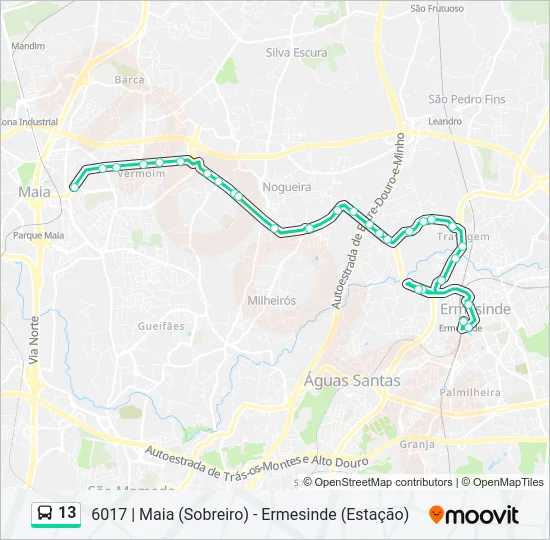 13 Bus Line Map
