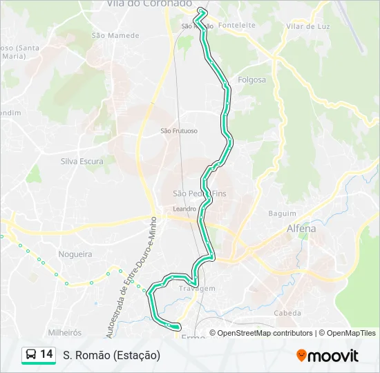14 Bus Line Map