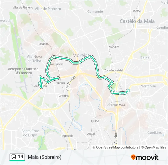 14 Bus Line Map