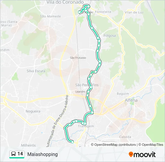 14 Bus Line Map