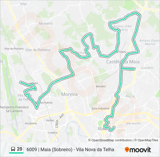 20 Bus Line Map