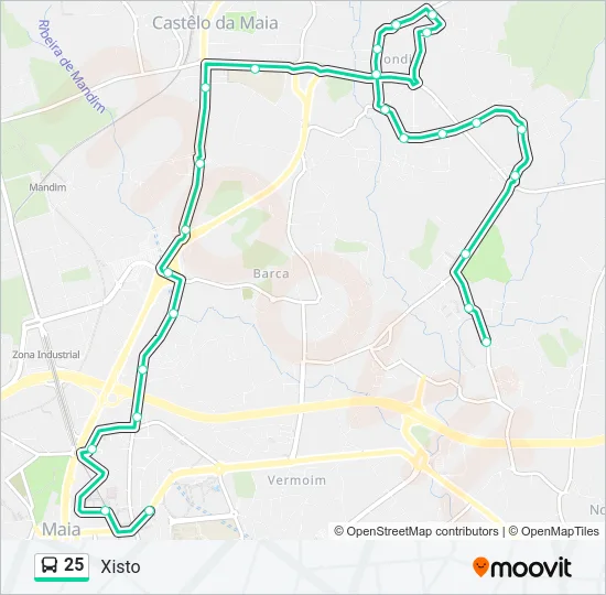 25 Bus Line Map