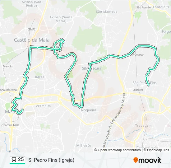 25 Bus Line Map