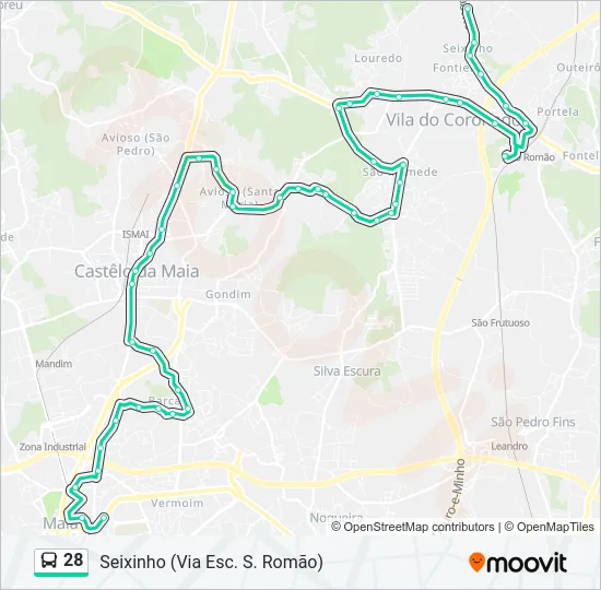 28 Bus Line Map