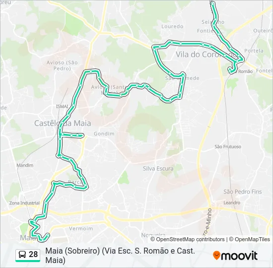 28 Bus Line Map