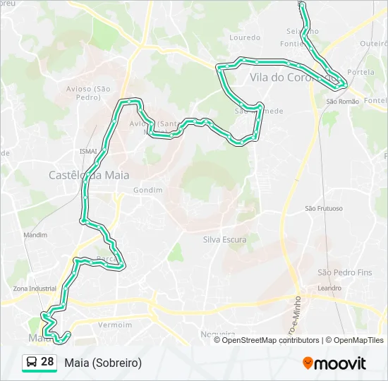 28 Bus Line Map