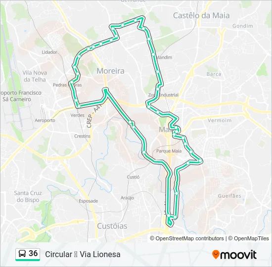 36 Bus Line Map