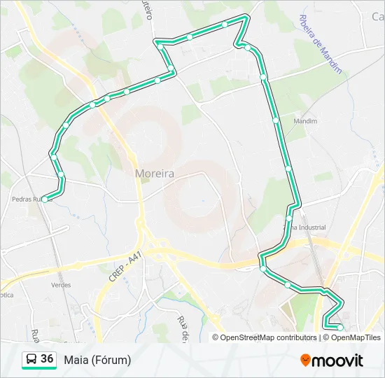 36 Bus Line Map