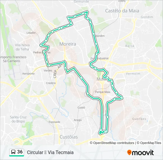 36 Bus Line Map