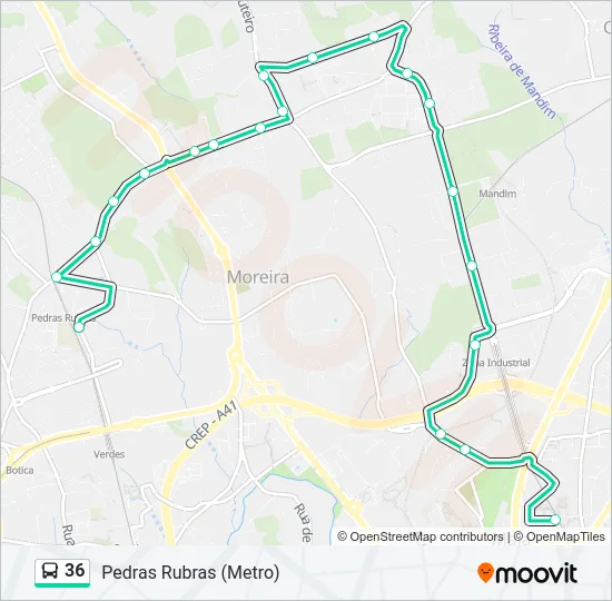 36 Bus Line Map