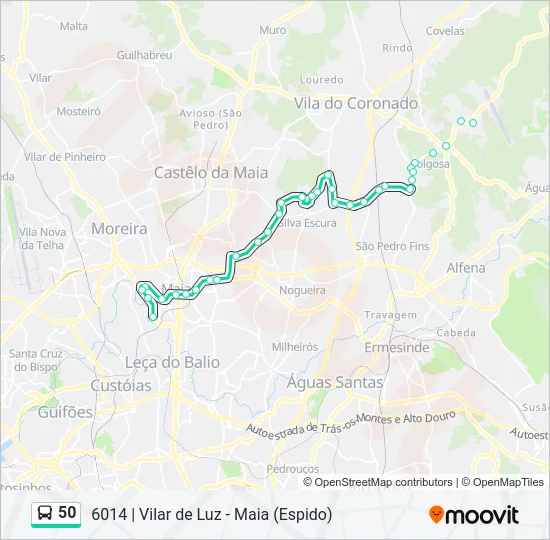 50 Bus Line Map