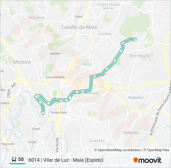 50 Bus Line Map