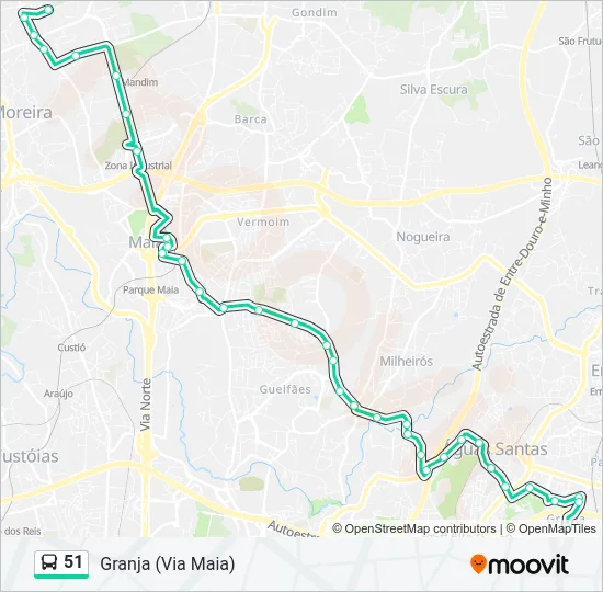 51 Bus Line Map