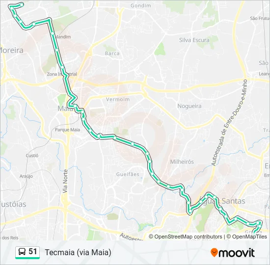 51 Bus Line Map