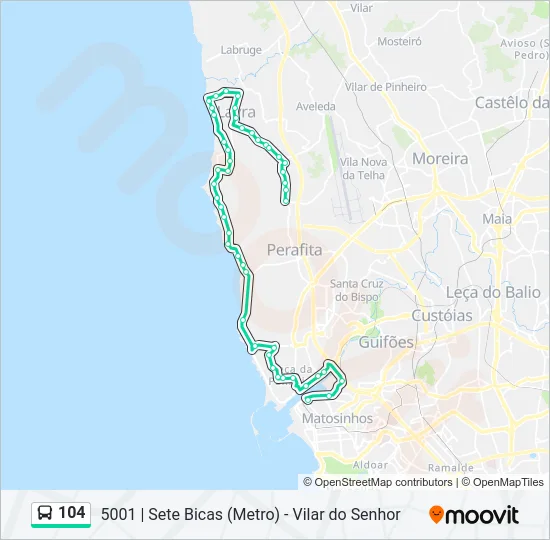 104 Bus Line Map