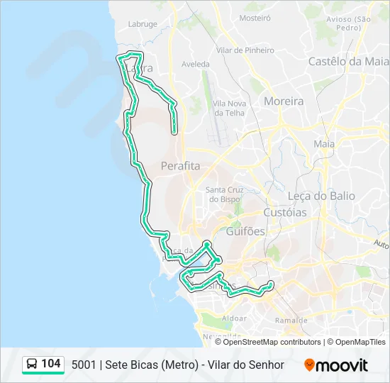 104 Bus Line Map