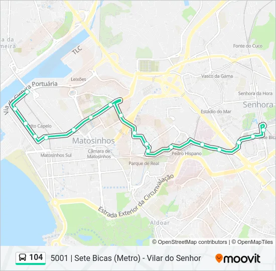104 Bus Line Map