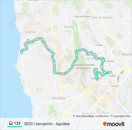 133 Bus Line Map