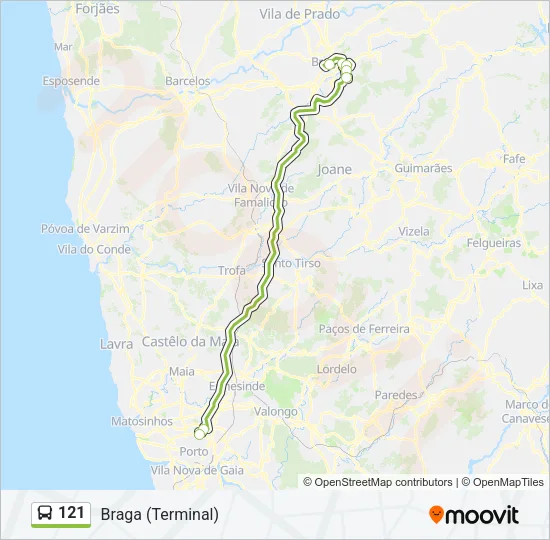 121 Bus Line Map