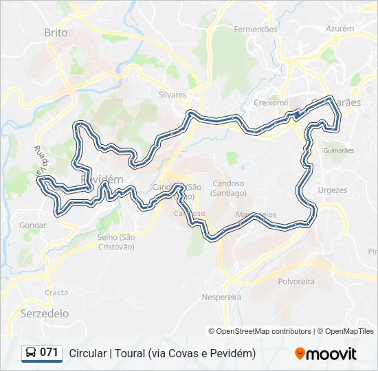 071 Bus Line Map