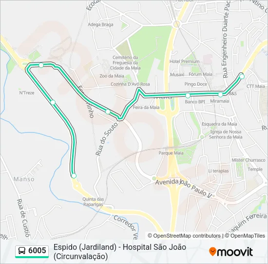 6005 Bus Line Map