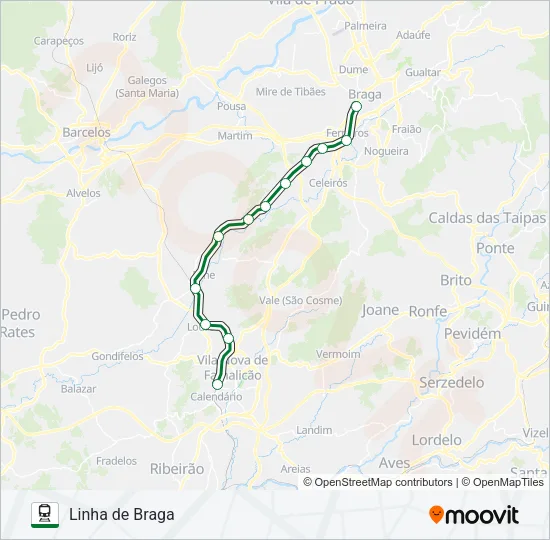 LINHA DE BRAGA Train Line Map